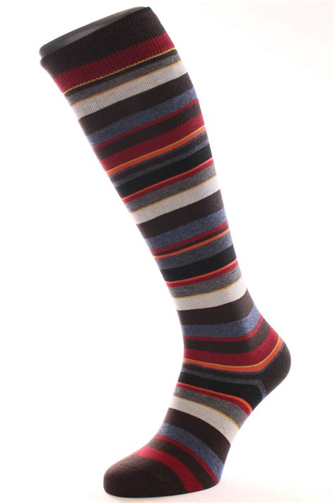 high knee socks striped|striped knee high socks men's.